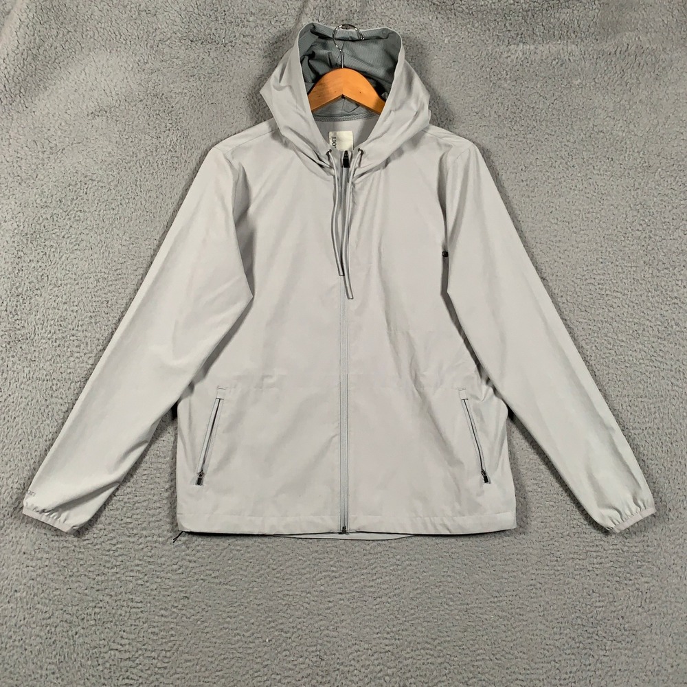 Vuori Outdoor Trainer Shell Jacket Women's Large Grey Full Zip Hooded Activewear